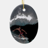Pijpleiding Surfer-kerstversiering Keramisch Ornament (Achterkant)