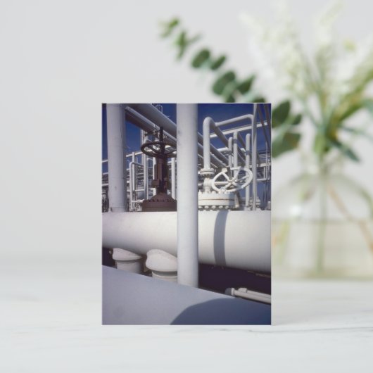 Pijpleiding voor aardolieraffinaderij briefkaart (Staand voorkant)