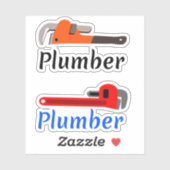 Pijpmoersleutel loodgieter sticker (Vel)