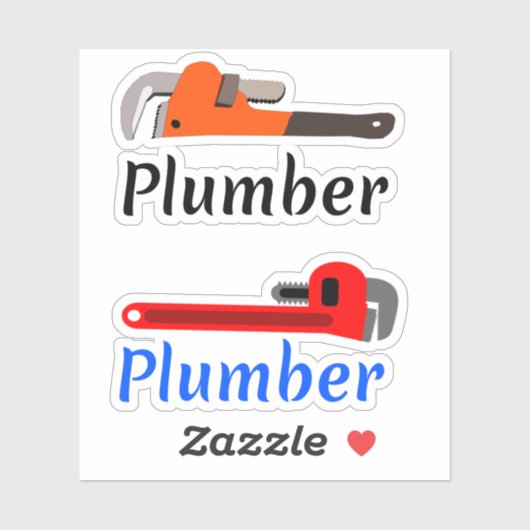 Pijpmoersleutel loodgieter sticker (Vel)