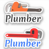 Pijpmoersleutel loodgieter sticker (Voorkant)
