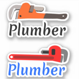 Pijpmoersleutel loodgieter sticker