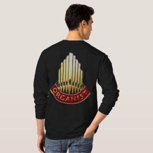 Pijporganist Voor- en Achterkant Logo Lange Mouwen T-shirt
