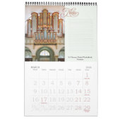 Pijporgels op hun plaats verticale kalender (Mar 2026)