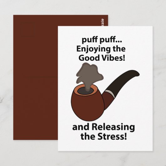 Pijproken Genieten van de goede vibes Pijproken Briefkaart (Voorkant / Achterkant)