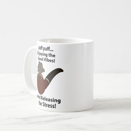 Pijproken Genieten van de goede vibes Pijproken Koffiemok (Voorkant links)