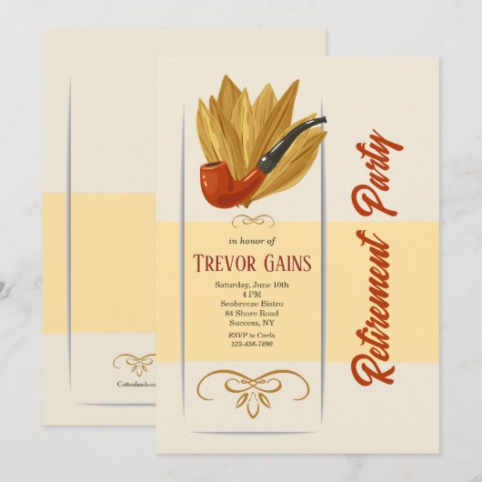 Pijproker Retirement Party Kaart (Voorkant / Achterkant)