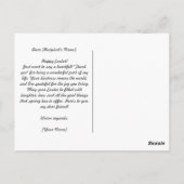 Pik blush Bloemen Paashaas Dank u Gepersonaliseerd Briefkaart (Achterkant)