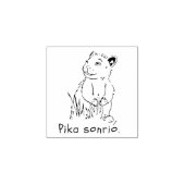 Pika Bunny glimlachte Spaanse versie Rubberstempel (Afrduk)