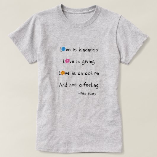 Pika Bunny Love and Kindness T-shirt (Design voorkant)