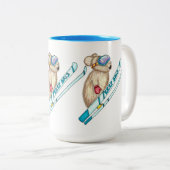 Pika Eeep Skis Skier Tweekleurige Koffiemok (Voorkant rechts)