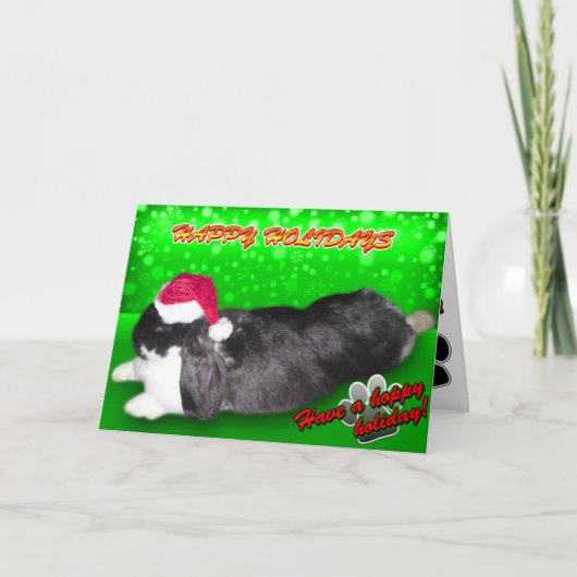Pika Holiday Santa Hat - Konijn Bunny Kaart (Voorkant)