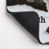 Pika in de sneeuw met JOUW NAAM Muismat (Hoek)