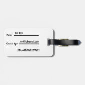 Pika in Snow Label met contactgegevens Bagagelabel (Achterkant horizontaal)