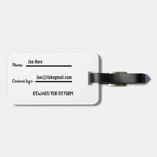 Pika in Snow Label met contactgegevens Bagagelabel (Achterkant horizontaal)