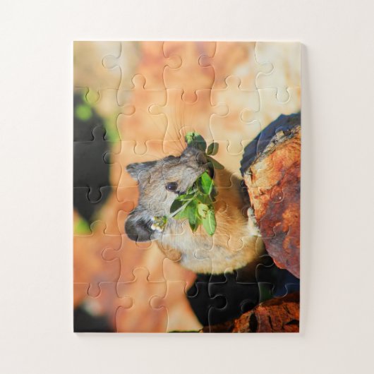 Pika kauwt op Planten Legpuzzel (Verticaal)