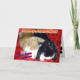 Pika & Ollie Tinsel Kerstmis - Konijn Bunny Kerstm Feestdagen Kaart