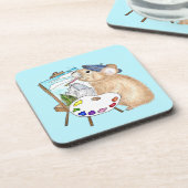 Pika schildert plein Air Yosemite Painter Tekening Bier Onderzetter (Linkerzijde)