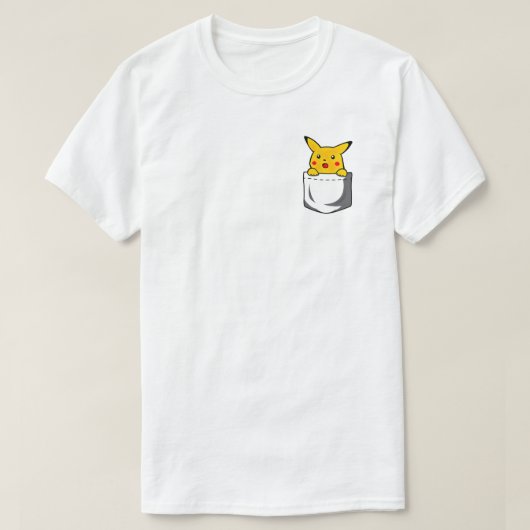 Pikachu Pocket Cartoon Illustration T-shirt (Design voorkant)