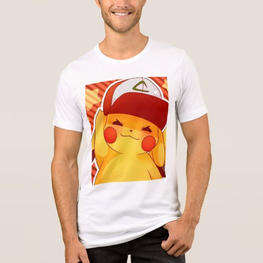 Pikachu Trainer Hoed (pokemon) Tri-Blend Shirt (Voorkant)