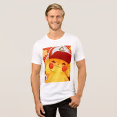 Pikachu Trainer Hoed (pokemon) Tri-Blend Shirt (Voorkant volledig)