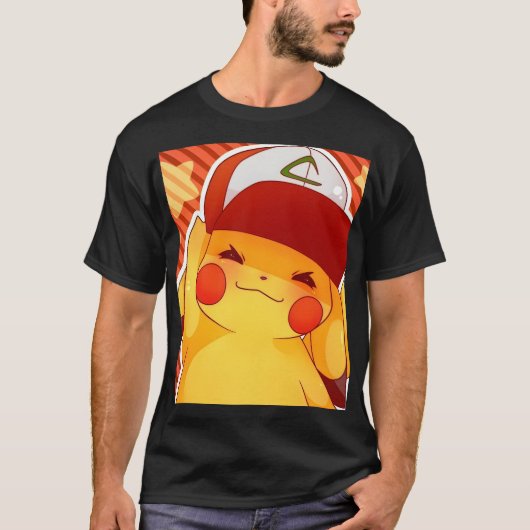 Pikachu Trainer Hoed  T-shirt (Voorkant)
