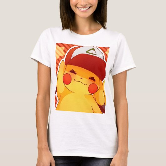 Pikachu Trainer Hoed  T-shirt (Voorkant)