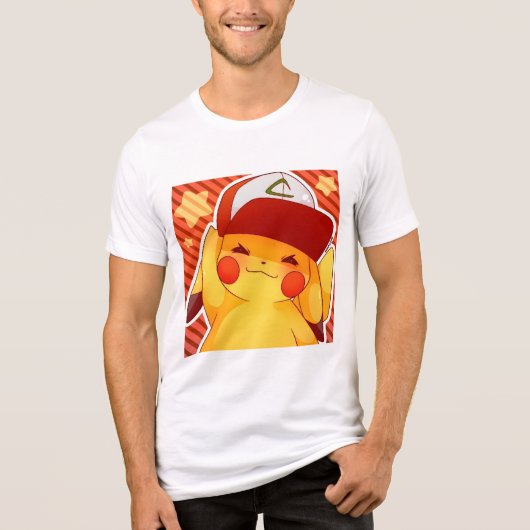 Pikachu Trainer Hoed Tri-Blend Shirt (Voorkant)