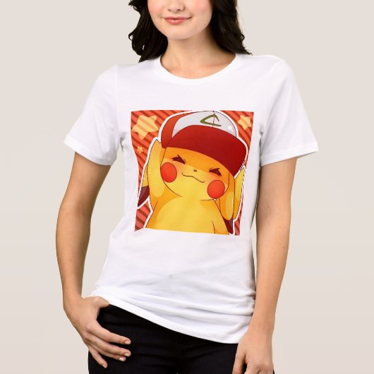 Pikachu Trainer Hoed Tri-Blend Shirt (Voorkant)
