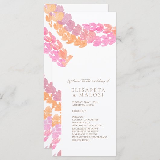 Pikake Wedding Menu (Voorkant / Achterkant)