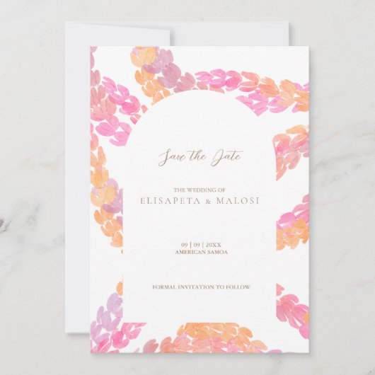 Pikake Wedding Sla de datum op Kaart (Voorkant)