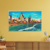 Pike Front en Bathing Beach, Long Beach Canvas Afdruk (Insitu (Woonkamer))
