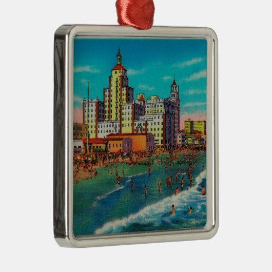 Pike Front en Bathing Beach, Long Beach Metalen Ornament (Rechts)