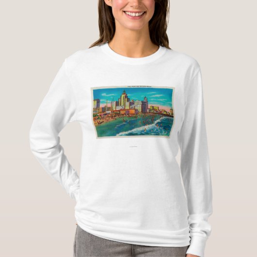 Pike Front en Bathing Beach, Long Beach T-shirt (Voorkant)
