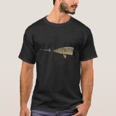 Pike Hunter Visser Ontwerp Pike Motief met lange m T-shirt (Voorkant)