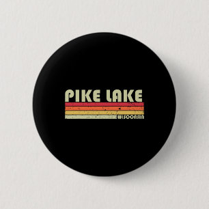 Pike Lake Wisconsin Grappige Vissen Kamperen Zomer Ronde Button 5,7 Cm