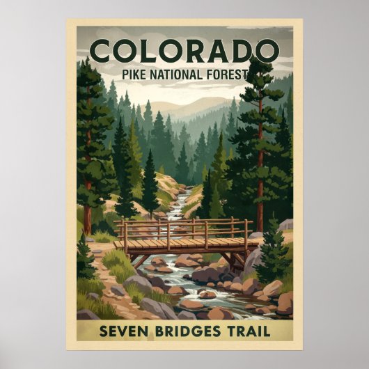Pike National Forest - Seven Bridges Trail V01 Poster (Voorkant)