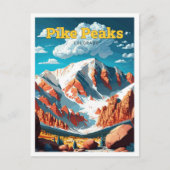 Pike Peaks Colorado Travel  Illustratie Briefkaart (Voorkant)