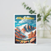 Pike Peaks Colorado Travel  Illustratie Briefkaart (Staand voorkant)