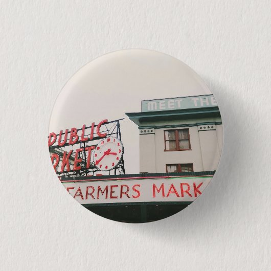 Pike Place Market Compact Mirror Ronde Button 3,2 Cm (Voorkant)