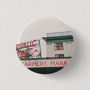 Pike Place Market Compact Mirror Ronde Button 3,2 Cm