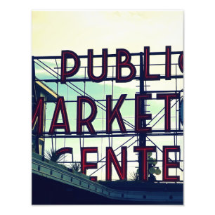 Pike Place Market in Seattle Foto Afdruk