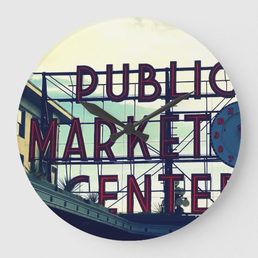Pike Place Market in Seattle Grote Klok (Voorkant)