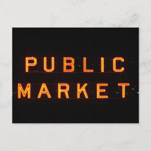Pike Place Market 's nachts Briefkaart