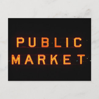 Pike Place Market 's nachts Briefkaart