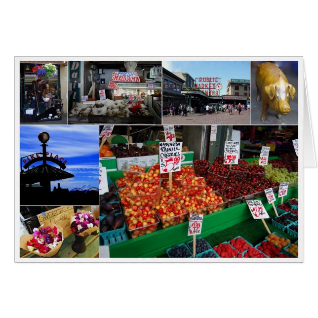 Pike Place Market, Seattle, Kaart (Voorkant Horizontaal)