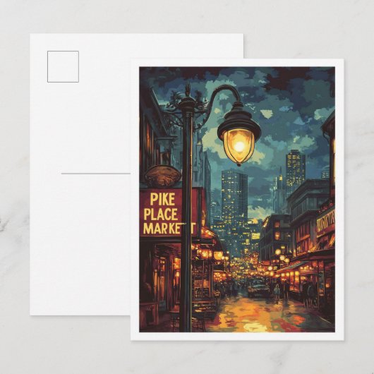 Pike Place Market Seattle Washington Verenigde Sta Briefkaart (Voorkant / Achterkant)