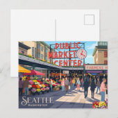 Pike Place Market VS Briefkaart (Voorkant / Achterkant)