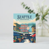 Pike Place Market Washington Briefkaart (Staand voorkant)