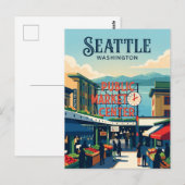 Pike Place Market Washington Briefkaart (Voorkant / Achterkant)